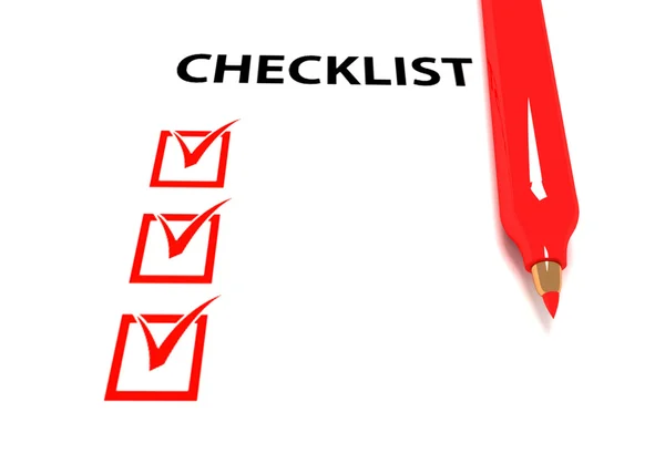 Checklist dengan pena — Stok Foto