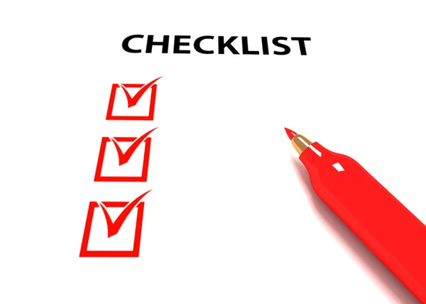 Checkliste mit Stift — Stockfoto