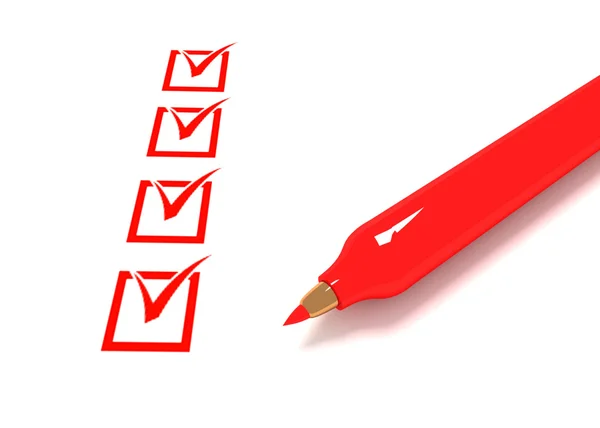 Checklist com caneta — Fotografia de Stock