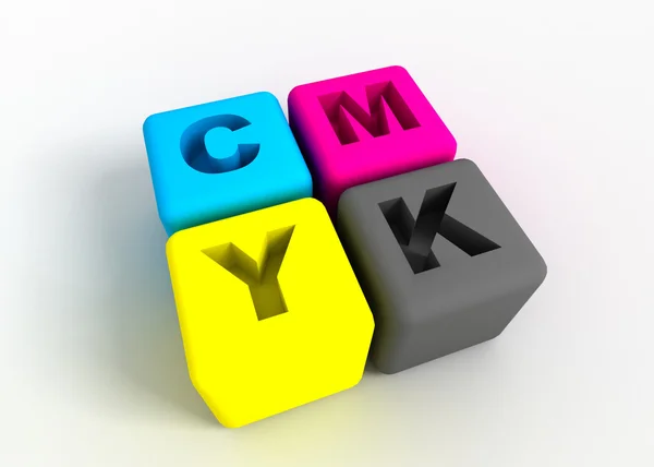 Caixas CMYK — Fotografia de Stock