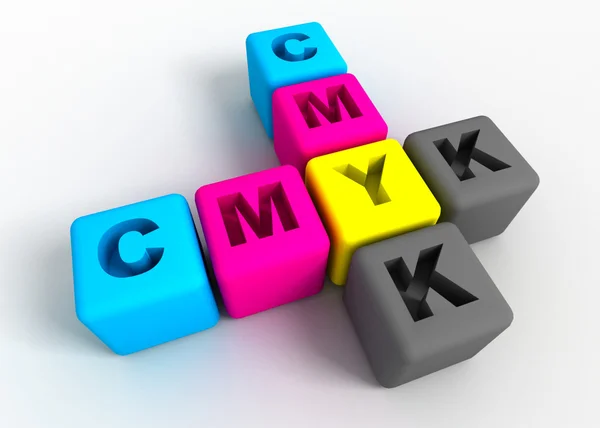 Cmyk boxes — Stock Photo, Image