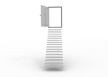 Stairways leads to door clipart