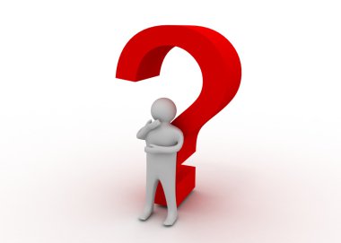 3d man with question clipart