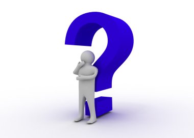 3d human and a question clipart