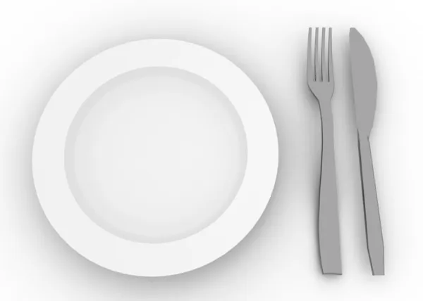Coltello e forchetta per piatti — Foto Stock