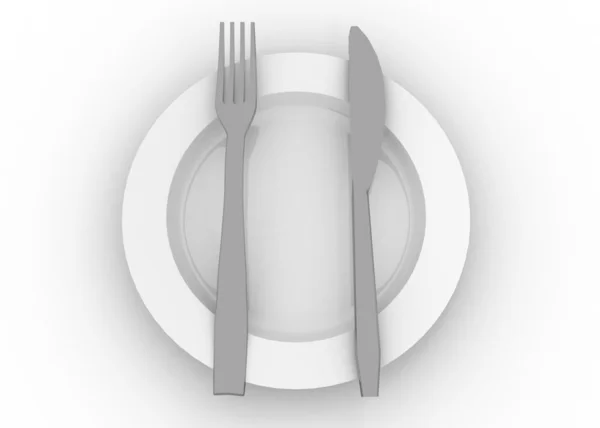晚餐板刀和叉 — 图库照片
