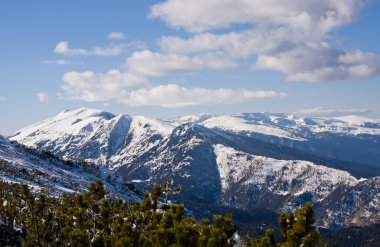 dağlar kış manzara. Bulgaristan, borovets