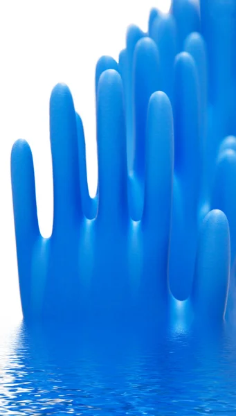 Niebieskie rękawice lateksowe — Zdjęcie stockowe