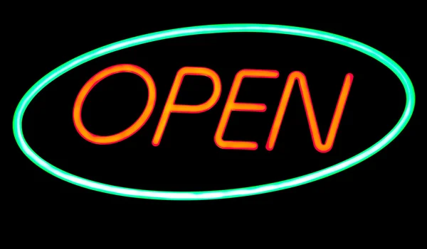 Open neon sign Stock Image