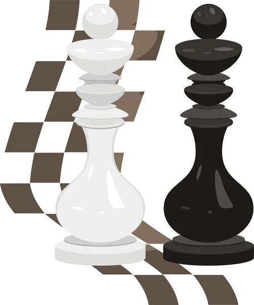 Fehér és a fekete király. Sakkfigurák — Stock Vector