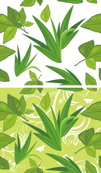 녹색 잎 배경 — 스톡 벡터