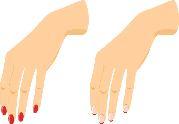 Mãos femininas com manicure — Vetor de Stock