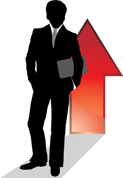 Silhouette of a successful businessman — Stock Vector