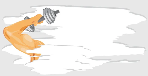 Main masculine avec haltère. Bannière sport — Image vectorielle