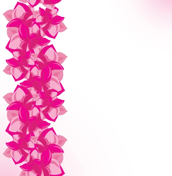 Dekorativní pozadí s růžovými květy kvetoucí — Stockový vektor