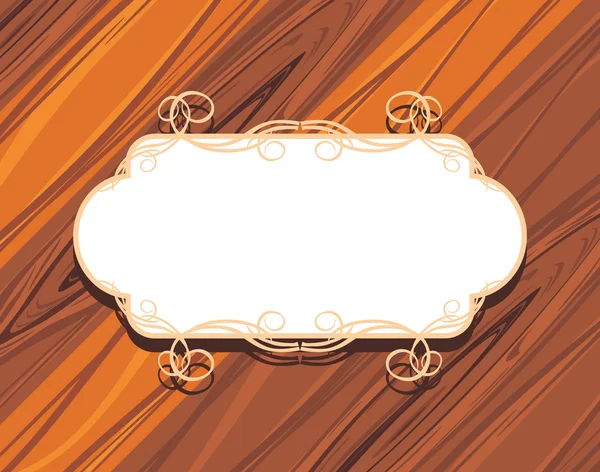 Decorative frame on the wooden background — Stock Vector