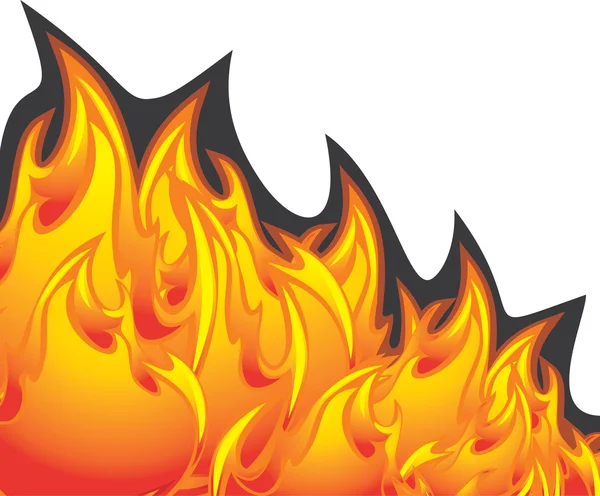Fuego de llama aislado en el blanco — Vector de stock