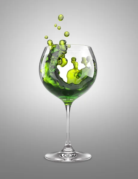 Bicchiere da vino verde — Foto Stock