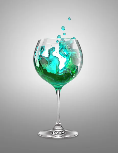 Bicchiere da vino verde chiaro — Foto Stock