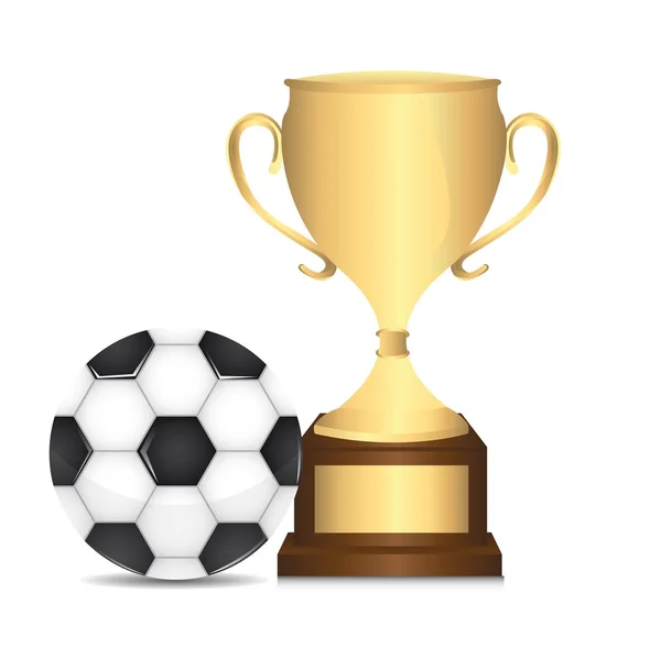 Trophy with soccer ball — Stock Vector