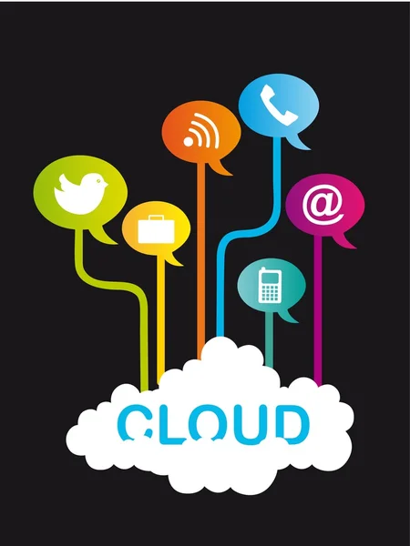 Comunicazione cloud — Vettoriale Stock