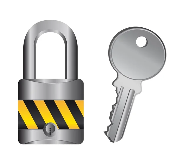 Stock vector padlock with key