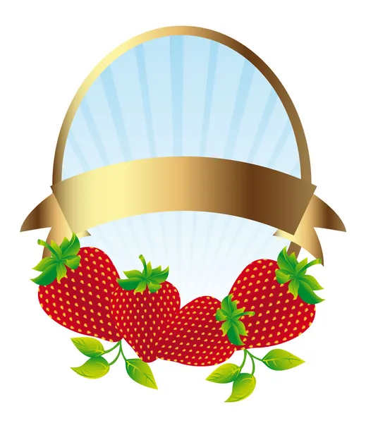 stock vector strawberry label