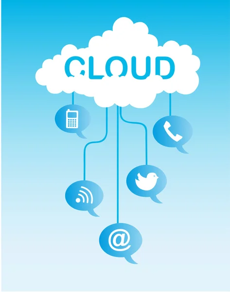 Cloud-Kommunikation — Stockvektor
