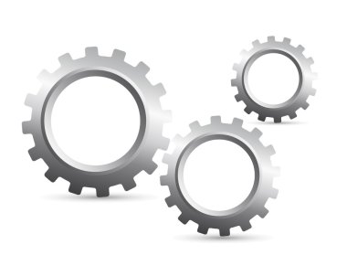 silver gears clipart