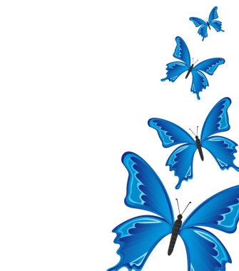 blue buterflies clipart