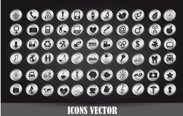 Chrom ikony — Stockový vektor