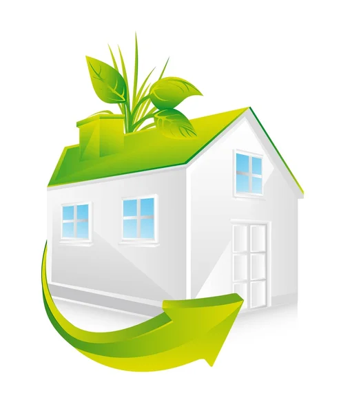 Casa verde — Vector de stock