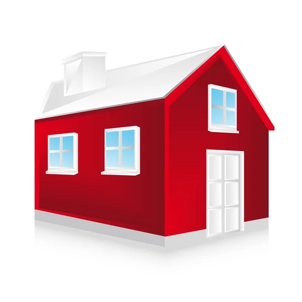 Casa roja — Vector de stock