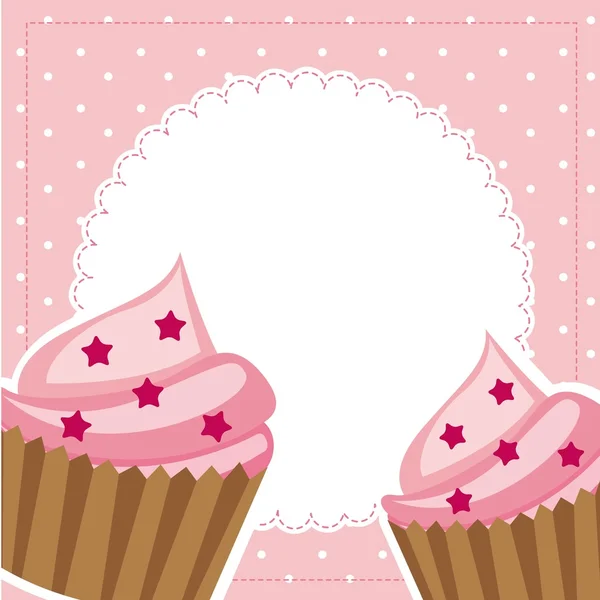 Roze cup cakes — Stockvector