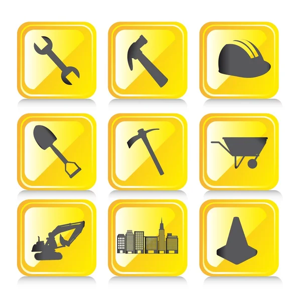 Žluté ikony — Stockový vektor