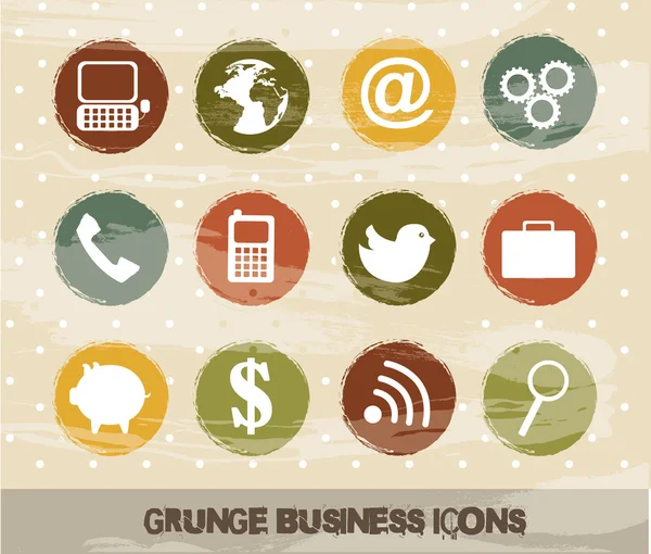 Grunge business icons — Stock Vector