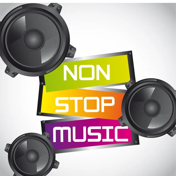 Non stop muziek — Stockvector