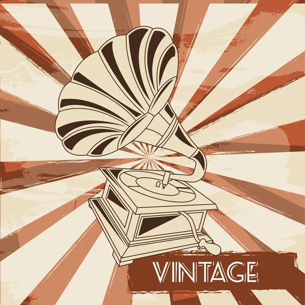 Gramofone vintage — Vetor de Stock
