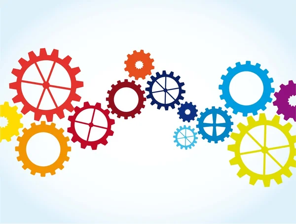 Colorful gears — Stock Vector