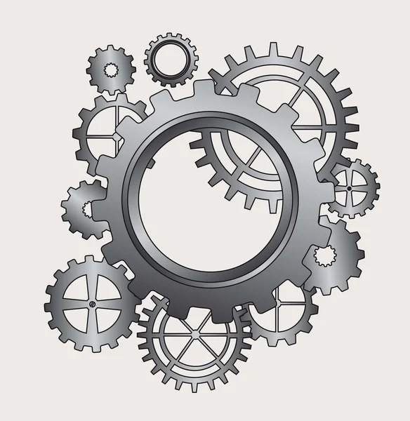 Stříbrný gears — Stockový vektor