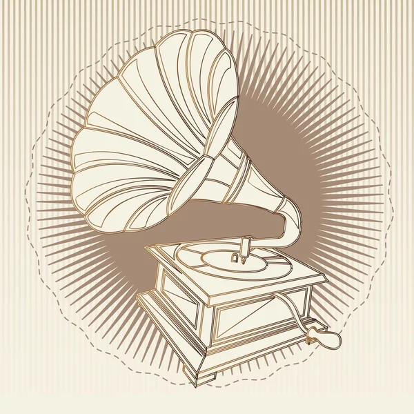 Gramophone vintage — Stockvector