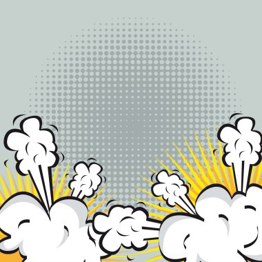 explosion or fight in comics clipart