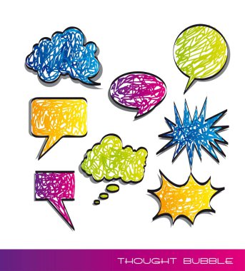 Scrawled text balloons clipart