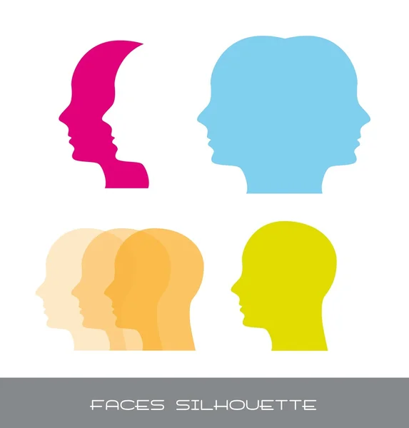 stock vector silhouette faces