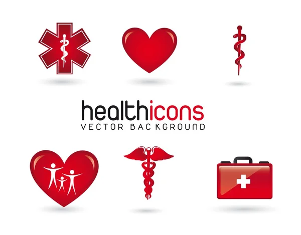 Iconen voor de gezondheid — Stockvector