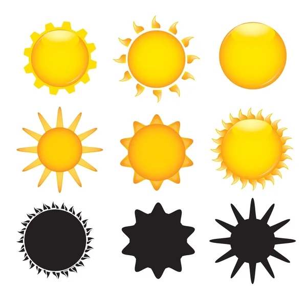 Sun various — Stock Vector