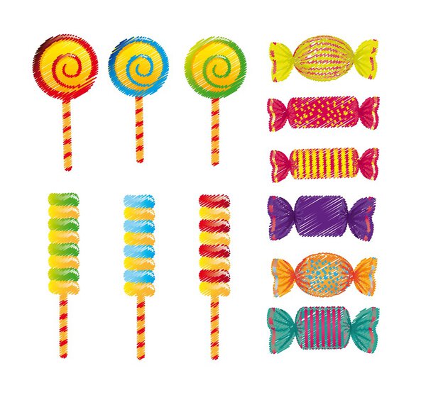 candies drawing