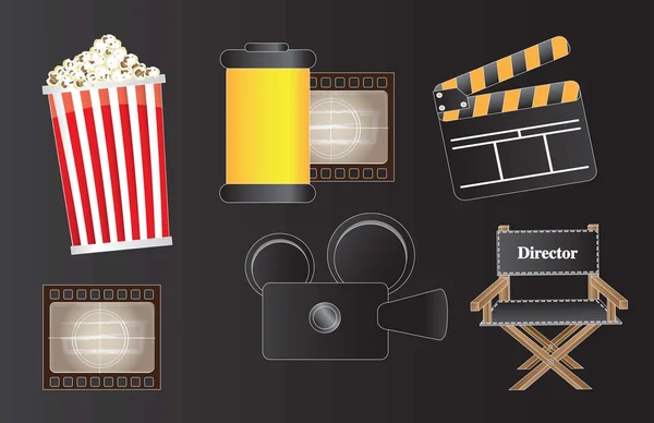 Icons of movie — Stock Vector