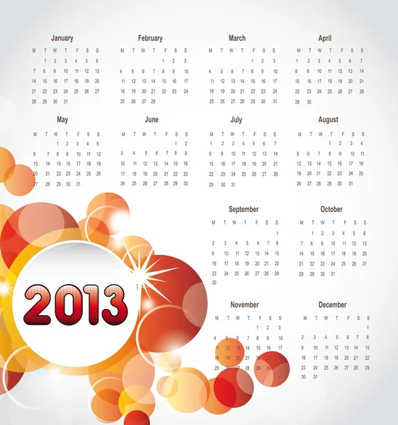 Kalendář 2013 — Stockový vektor