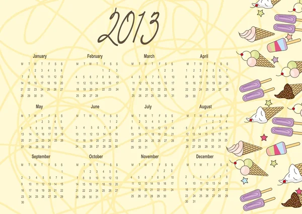 Календар 2013 — стоковий вектор